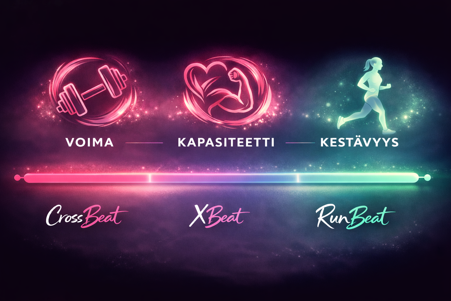 CrossBeat, XBeat ja RunBeat treenien erot